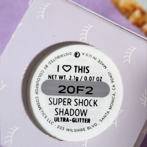 ColourPop Super Shock Shadow Ultra Glitter In I ❤️ THIS 20f2 New - Picture 2 of 6